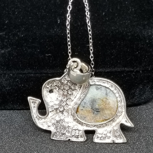Sterling Silver Elephant Necklace And Pendant - Picture 3 of 3